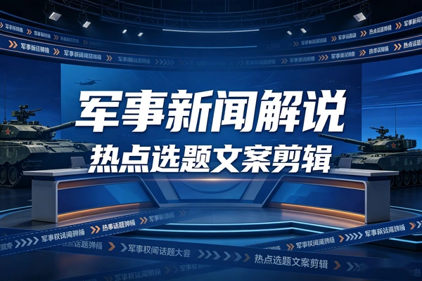 军事新闻解说教程热点选题文案剪辑消重变现全流程
