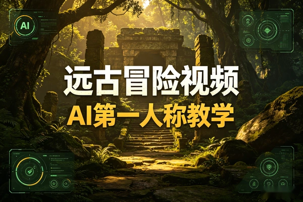 AI第一人称远古冒险科普视频教学